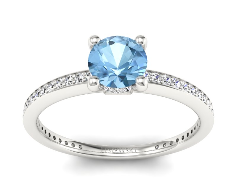 Złoty pierścionek z topazem i brylantami - P15263ba