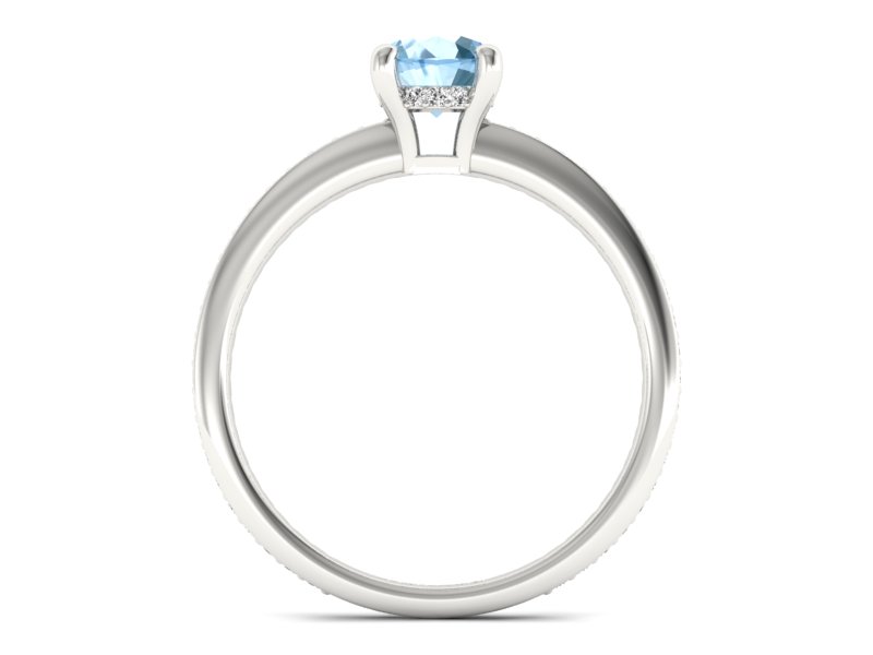 Złoty pierścionek z topazem i brylantami - P15263ba — zdjęcie 2