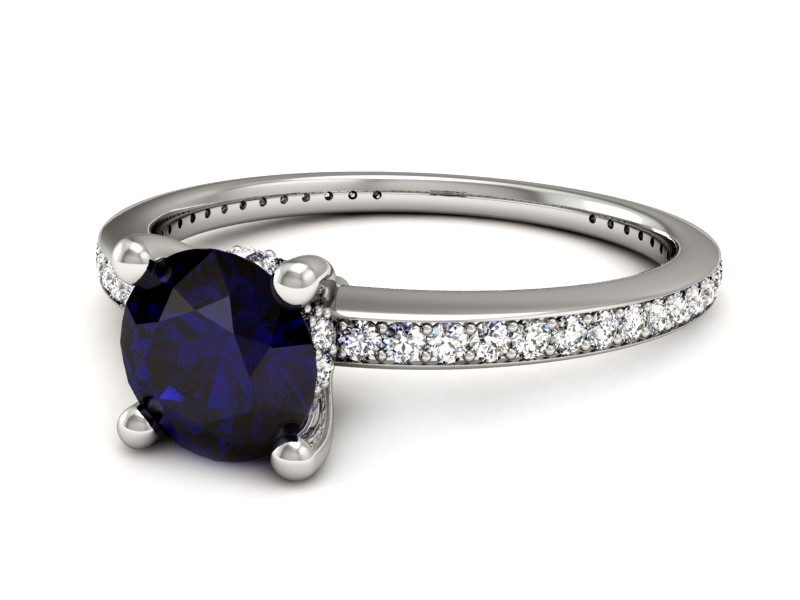 Złoty pierścionek ze spinelem i brylantami - P15263bsp — zdjęcie 5