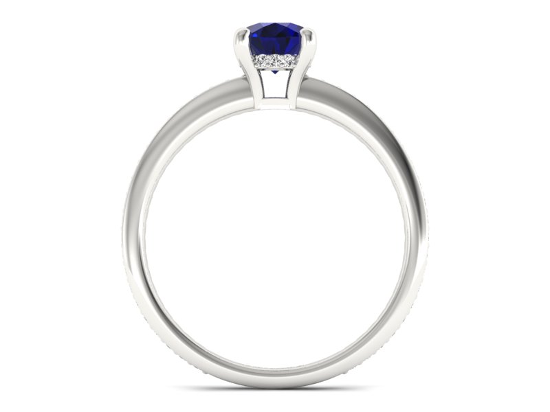 Złoty pierścionek ze spinelem i brylantami - P15263bsp — zdjęcie 2