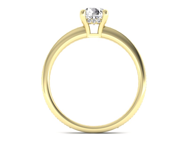 Złoty pierścionek z brylantami żółte złoto - P15263z — zdjęcie 2