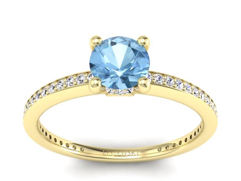 Złoty pierścionek z topazem i brylantami - P15263za