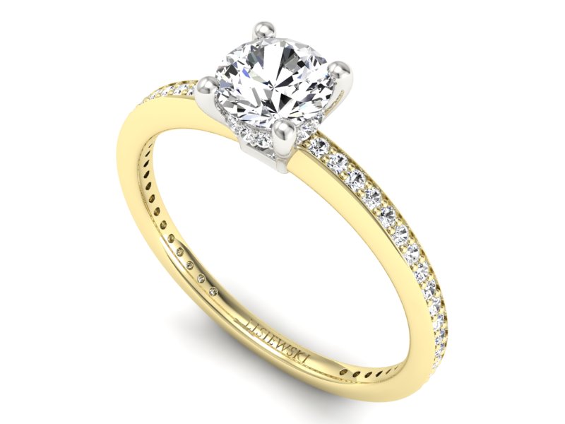 Pierścionek zaręczynowy z diamentami - P15263zb — zdjęcie 3