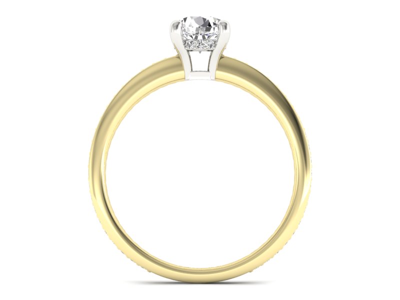 Pierścionek zaręczynowy z diamentami - P15263zb — zdjęcie 2