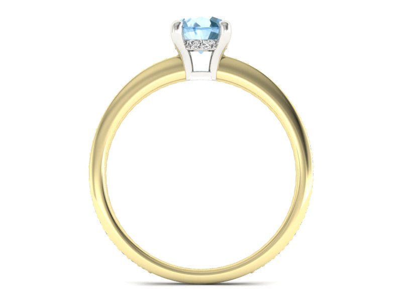 Złoty pierścionek topaz i brylanty - P15263zba — zdjęcie 2