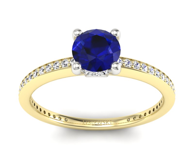 Złoty pierścionek ze spinelem z brylantami - P15263zbsp