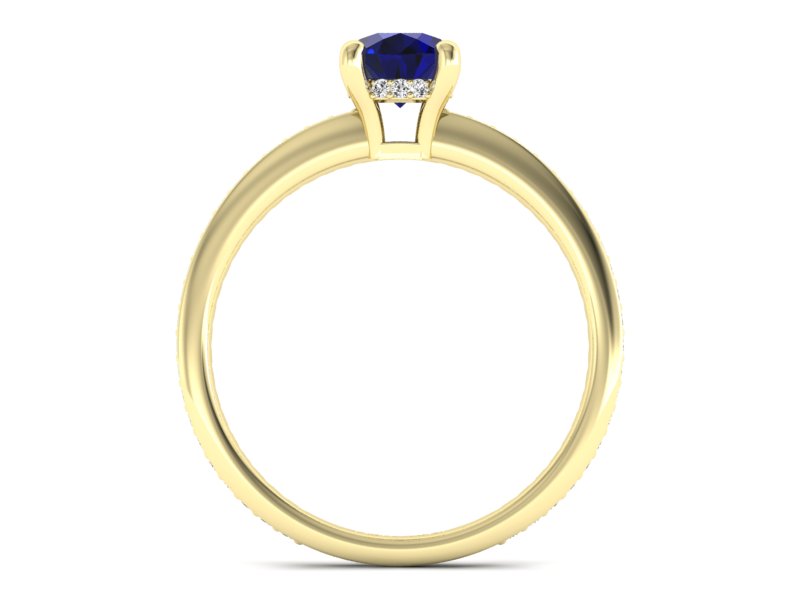 Złoty pierścionek ze spinelem i brylantami - P15263zsp — zdjęcie 2