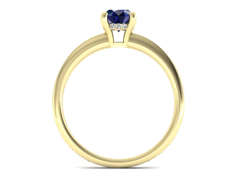 Pierścionek z szafirem i brylantami żółte złoto - P15263zsz — zdjęcie 2