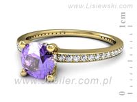 Pierścionek z tanzanitem i brylantami z żółtego złota - P15263zt- 2