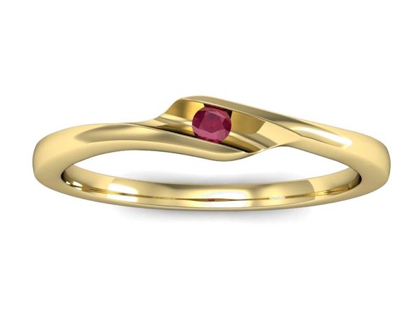 Pierścionek zaręczynowy z rubinem żółte złoto - P15264zr
