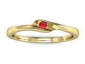 Złoty pierścionek z rubinem złoto proba 14k - P15264zr1 - 3