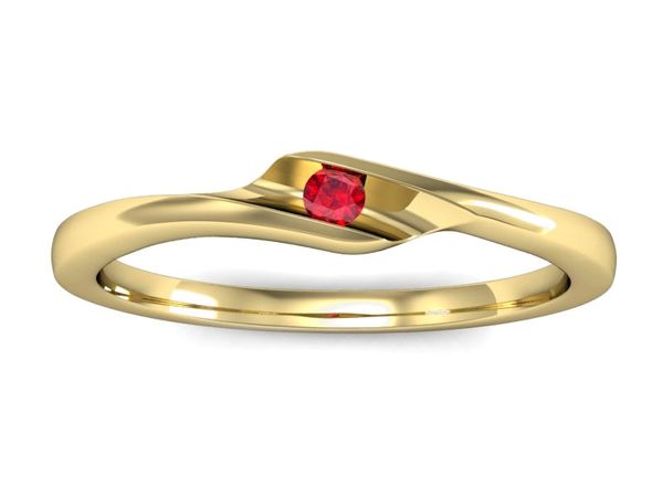 Złoty pierścionek z rubinem złoto proba 14k - P15264zr1