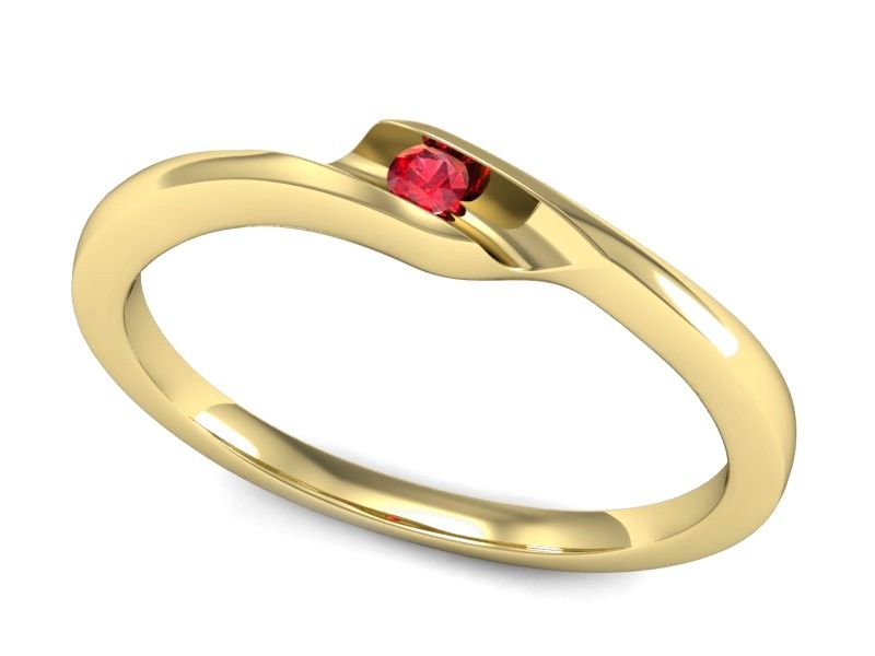 Złoty pierścionek z rubinem złoto proba 14k - P15264zr1