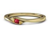 Złoty pierścionek z rubinem złoto proba 14k - P15264zr1 - 2