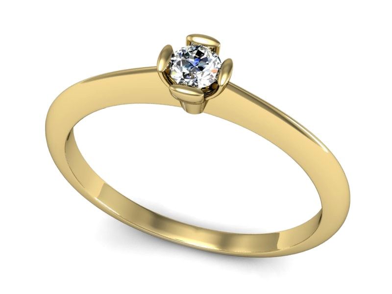 Złoty pierścionek z brylantem złoto próba 585 - P15266z