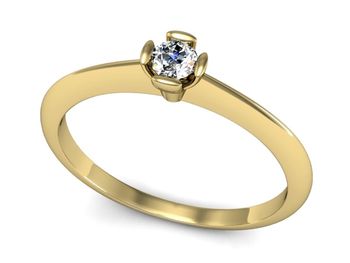 Złoty pierścionek z brylantem złoto próba 585 - P15266z - 1