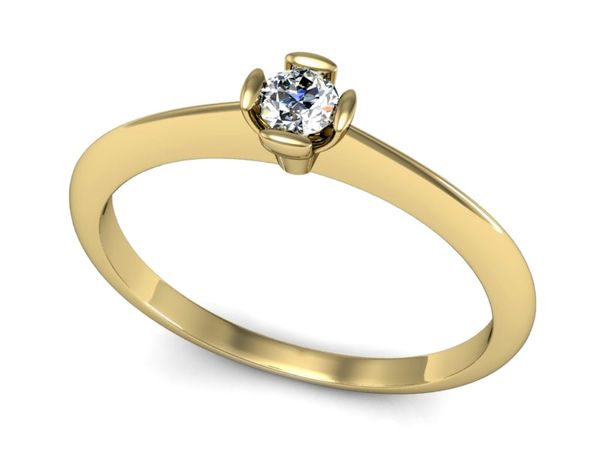 Złoty pierścionek z brylantem złoto próba 585 - P15266zV- 1