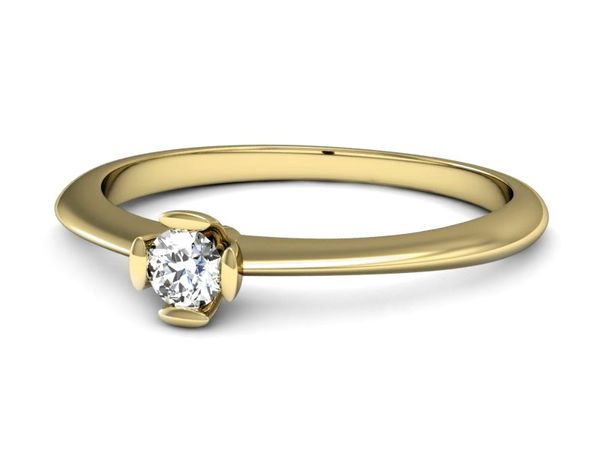 Złoty pierścionek z brylantem złoto próba 585 - P15266zV