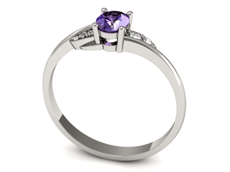 Pierścionek z tanzanitem białe złoto z brylantami - P15268bt — zdjęcie 3