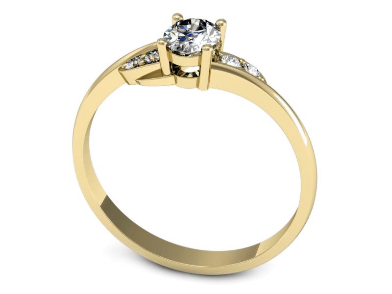 Złoty pierścionek z diamentami żółte złoto - P15268z — zdjęcie 3