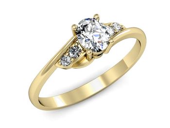 Złoty Pierścionek z diamentami żółte złoto 585 - P15268z - 1
