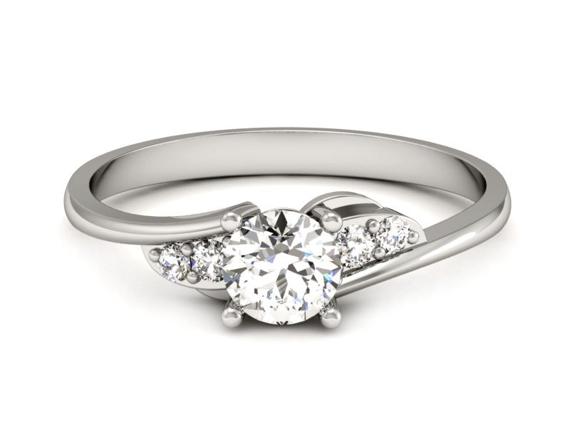 Pierścionek zaręczynowy z brylantami - P15269b — zdjęcie 2