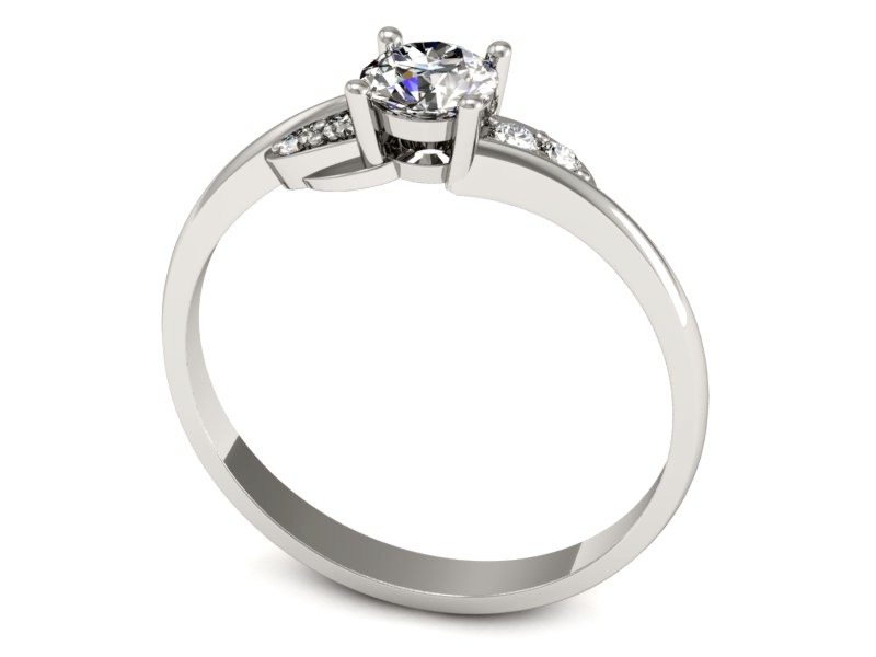 Pierścionek zaręczynowy z brylantami - P15269b — zdjęcie 3