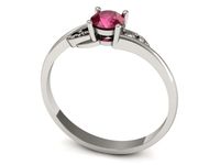 Pierścionek z rubinem białe złoto z brylantami gold 14k - P15269br- 3