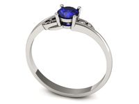 Pierścionek z szafirem białe złoto z brylantami gold 14k - P15269bszc- 3
