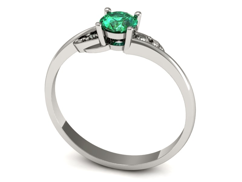 Złoty pierścionek ze szmaragdem i brylantami - P15269bszm — zdjęcie 3