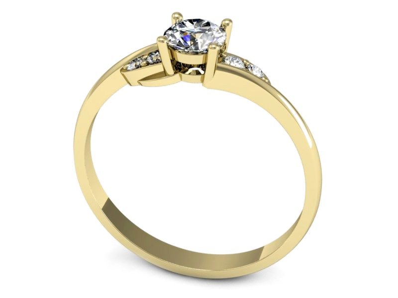 Pierścionek zaręczynowy z brylantami żółte złoto - P15269z — zdjęcie 3