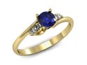 Złoty pierścionek z szafirem i diamentami złoto - P15269zszc