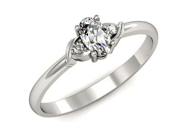 Pierścionek zaręczynowy z diamentami białe złoto - P15270b - 1