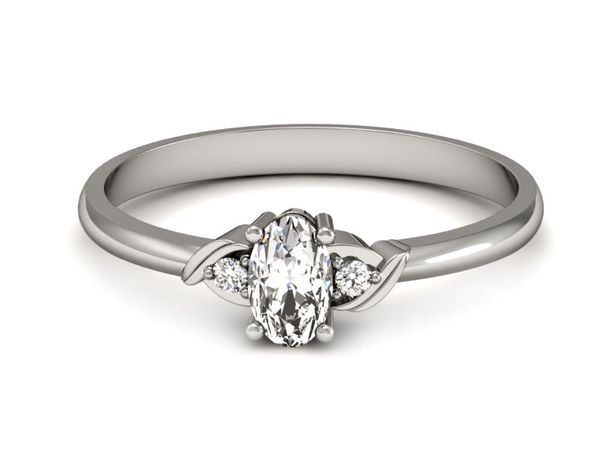 Pierścionek zaręczynowy z diamentami białe złoto - P15270b