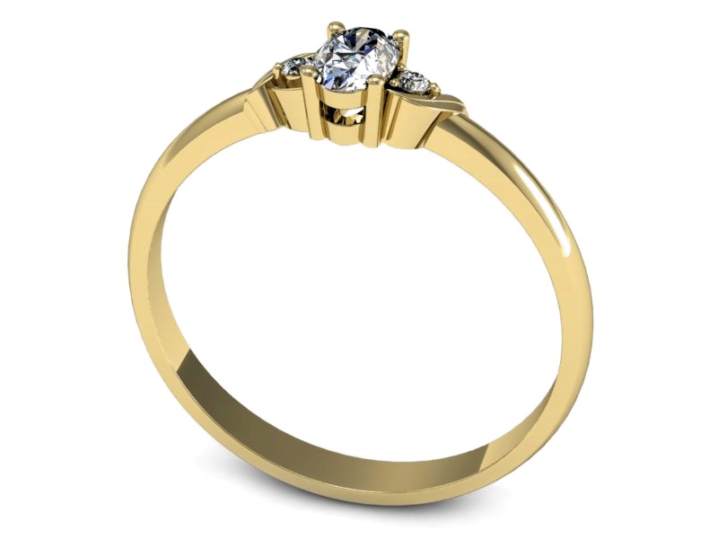 Złoty pierścionek z diamentami żółte złoto - P15270z — zdjęcie 3