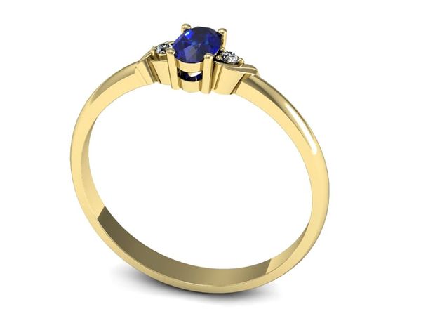 Złoty pierścionek z szafirem i diamentami złoto - P15270zszc