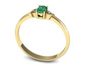Złoty pierścionek ze szmaragdami i brylantami - P15270zszm - 3