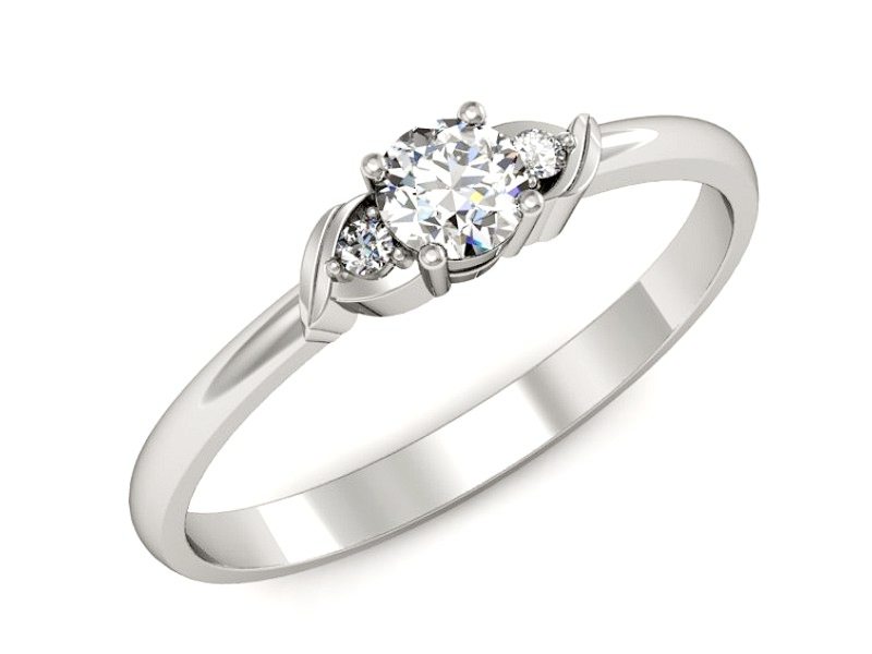 Złoty pierścionek z brylantami białe złoto - P15271bV