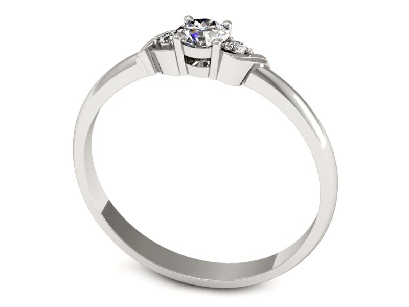 Złoty pierścionek z brylantami białe złoto - P15271bV — zdjęcie 3