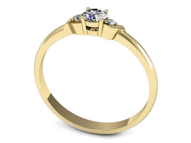 Złoty pierścionek z brylantami żółte złoto - P15271z — zdjęcie 3