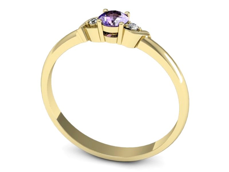 Złoty pierścionek z tanzanitem i brylantami - P15271zt — zdjęcie 3