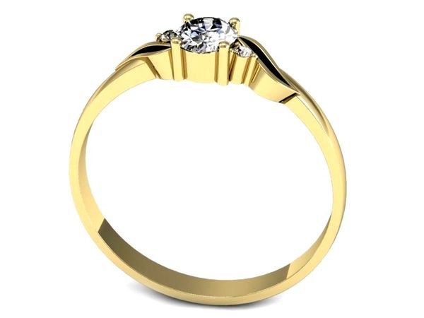 Złoty Pierścionek z diamentami żółte złoto 585 - P15272z