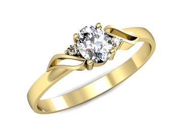 Złoty Pierścionek z diamentami żółte złoto 585 - P15272z - 1