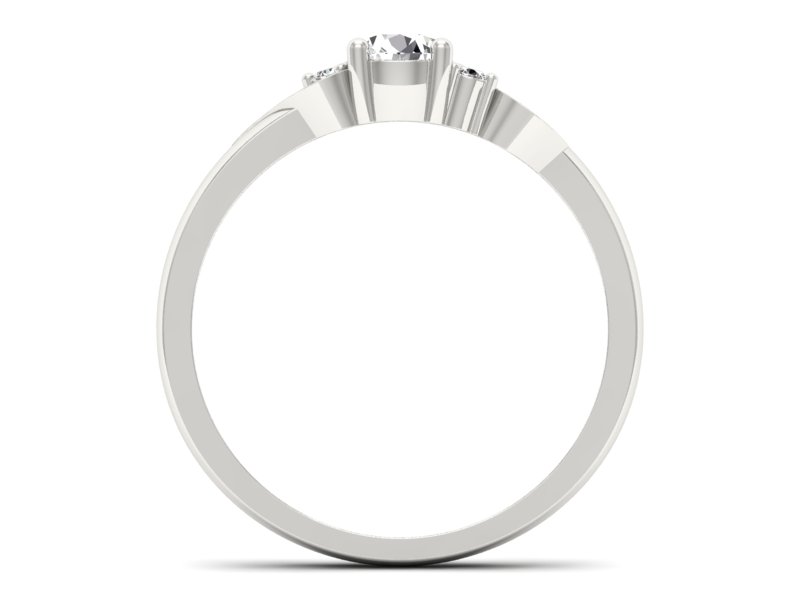 Złoty pierścionek zaręczynowy z brylantami - P15273bP — zdjęcie 2