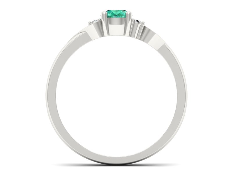 Złoty pierścionek ze szmaragdem i brylantami - P15273bszm — zdjęcie 2