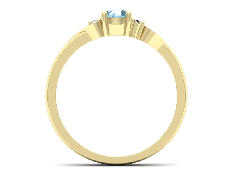 Złoty pierścionek z topazem i brylantami - P15273ztp — zdjęcie 2