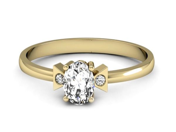 Złoty Pierścionek z diamentami żółte złoto 585 - P15274z
