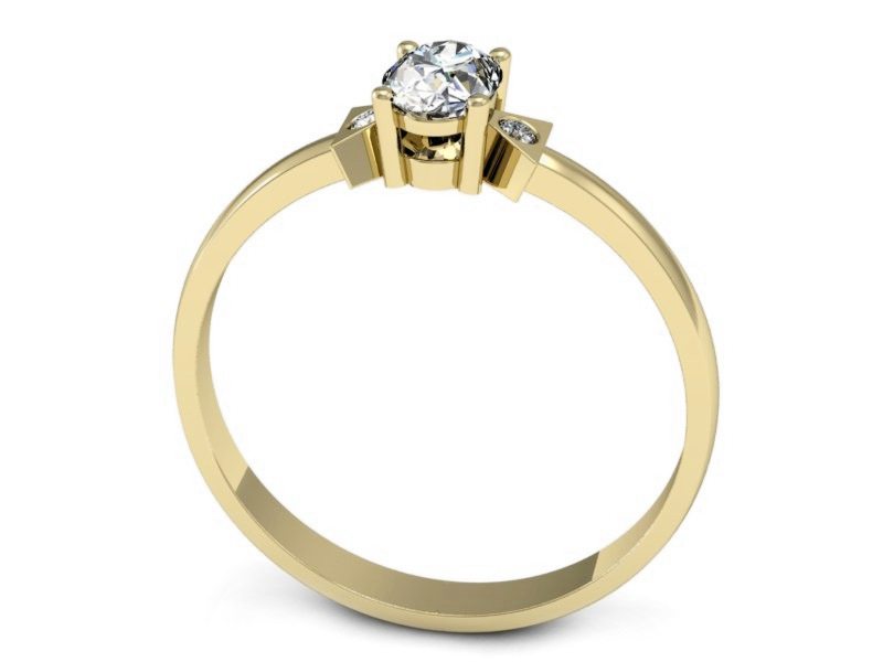 Złoty pierścionek z diamentami żółte złoto - P15274z — zdjęcie 3