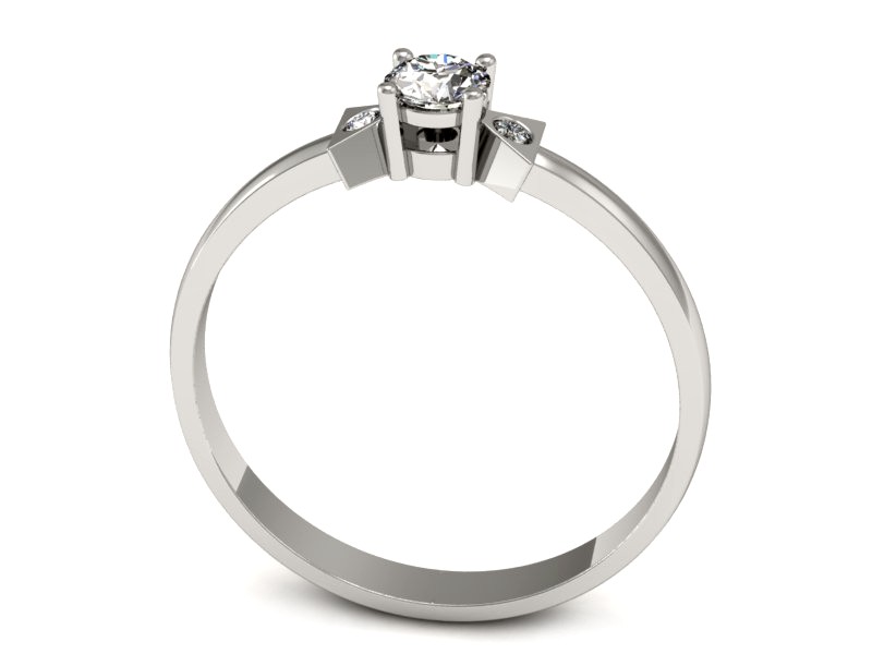 Złoty pierścionek z brylantami białe złoto - P15275b — zdjęcie 3