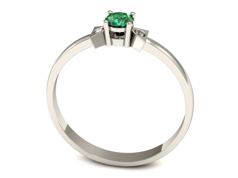 Złoty pierścionek ze szmaragdem i brylantami - P15275bszm — zdjęcie 3